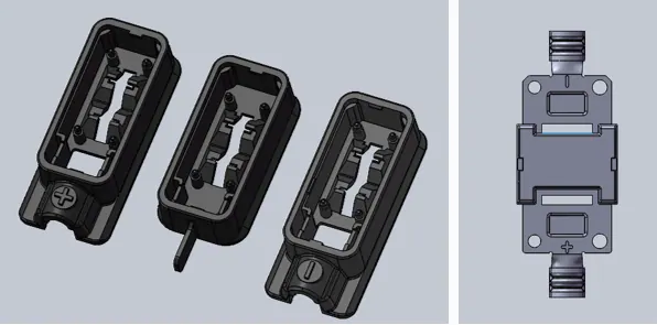 Three-part junction box housing module