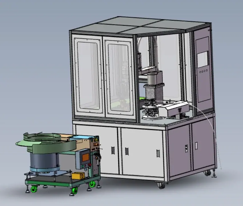 Automatic winding machine angled station view