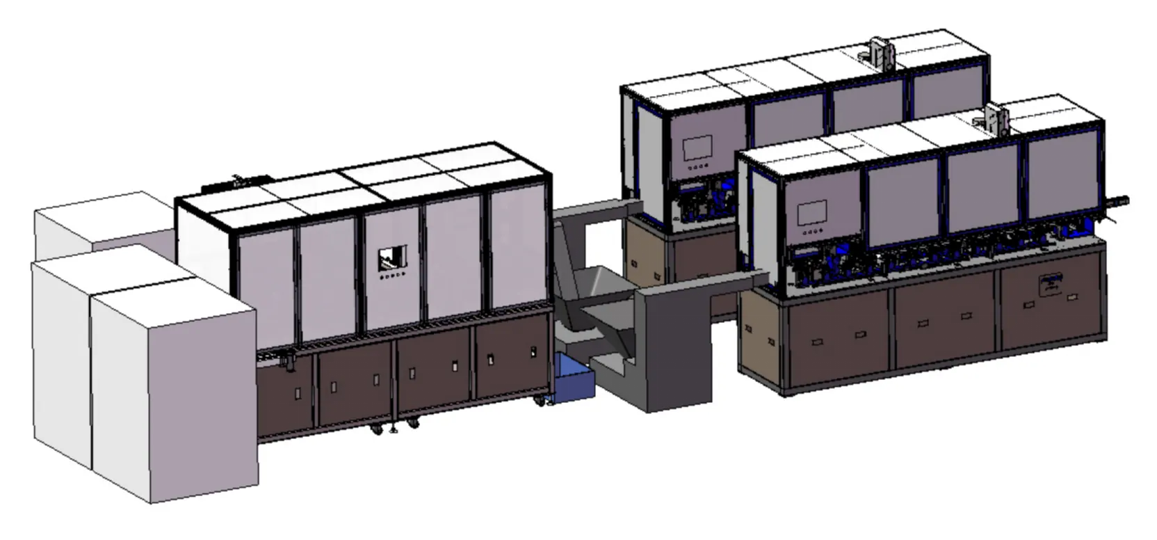 Overall front-end and back-end automatic assembly line layout