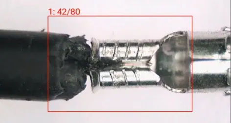NG4 sample showing insulation pinching