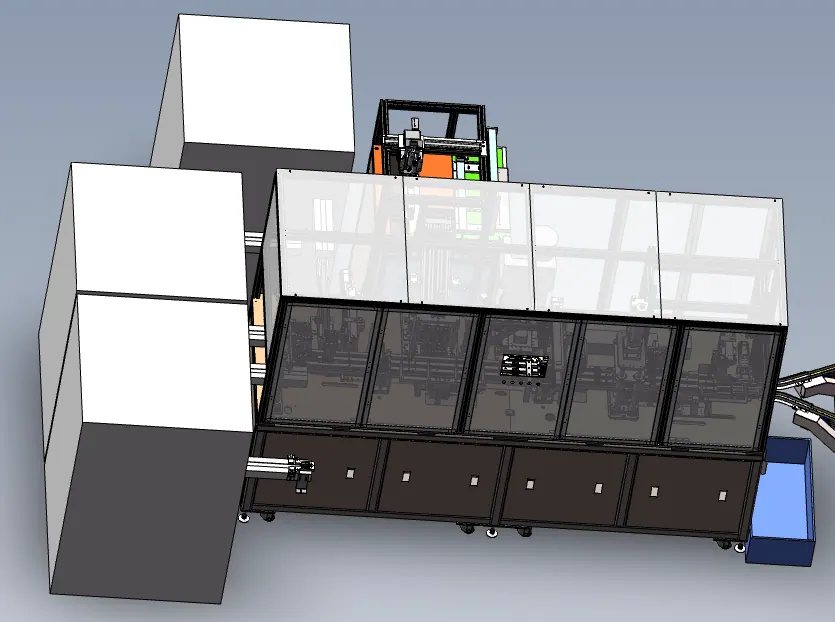 Front-end dimension layout of the PV junction box assembly line