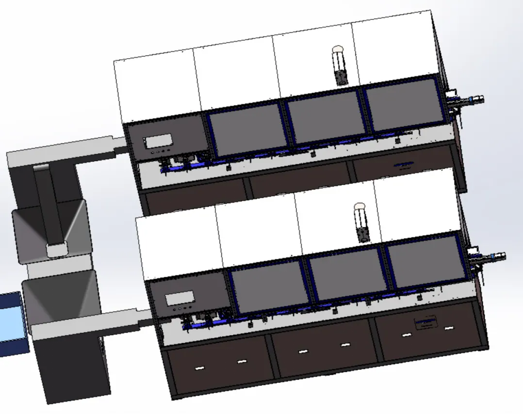 Back-end dimension layout of the PV junction box assembly line